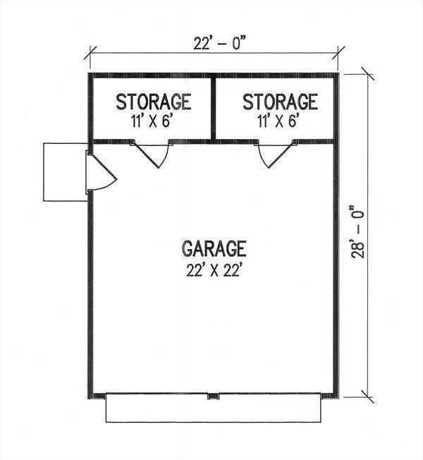 Optional Garage Plan image of Hickory Pass - 500 House Plan
